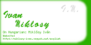 ivan miklosy business card